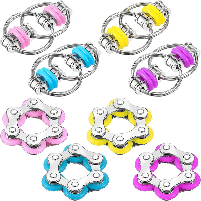 Hicarer 8 Pcs Fidget Toys Set, Red, Sky Blue - Purple, Pink, Yellow, Light Blue