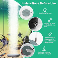 hygger Aquarium Air Stone, 1.5 Inch Fish Tank Bubbler Stone Kit Makes Super Tiny Bubbles, Ultra-High Dissolved Airstone with Stainless Steel Base Aquarium Fish Tank and Hydroponic