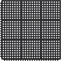 Ottomanson Heavy Duty Rubber Floor Mat – Non-Slip, Waterproof, Easy to Clean – Anti-Fatigue Mat for Commercial Kitchens, Restaurants, Workshops – Oil Resistant, Hose Washable – 36" x 36", Black