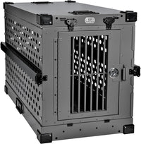 K9 Kennel Boss Aluminum Collapsible Dog Crate - Gray / 34.6"L x 25.2"W x 28.9"H