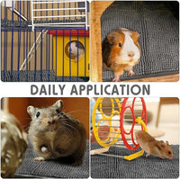 Amylove 4 Pcs Guinea Pig Cage Liner Guinea Pig Bedding Washable Fleece Pee Pads Reusable Small Animals Training Mat Small Animal Sleeping Bed for Bunny Hamster(Dark Gray,14 x 28 Inch)