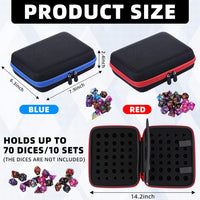 Aoriher 1 Pcs Dice Case with Removable Slotted Tray - Red,Blue - image 2