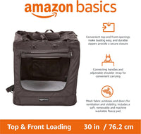 Amazon Basics Portable Folding Soft Pet Dog Crate Carrier Kennel - BLACK / 30.0"L x 21.0"W x 21.0"H - image 2
