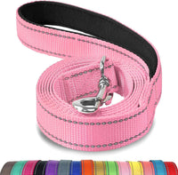 Joytale Reflective Dog Leash for Medium & Large Dogs - 4 ft Standard / Pink