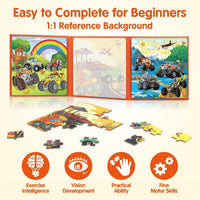 SYNARRY magnetic dinosaur puzzle book with three colorful dinosaur scenes - view 32