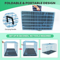 BestPet | Dog Crate | 24" | Blue | Foldable Metal Kennel with Double Doors, Secure Slide-Bolt Latches, Leakproof Tray | Portable Dog Cage for Small Breeds | for Travel, Indoor & Outdoor Use