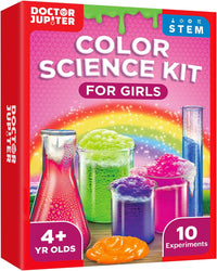 Doctor Jupiter Girls' First Science Experiments Kit for Kids Ages 4+ – Fun for Kids & Family - Color Science Kit for Girls: 4+