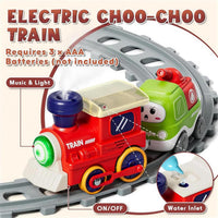 Dimoarch electric train set for toddlers with fire truck, concrete truck and dump truck - view 3