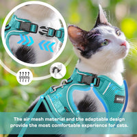 Cat Harness and Leash Set, Adjustable Cat Vest Harnesses – Essentials for Cats - Green / X-Small - image 2