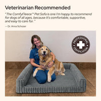 Bedsure ComfyFleece Memory Foam Orthopedic XL Dog Bed Washable 42" – Essentials for Dogs - Grey / 42.0"l X 30.0"w X 7"th - image 2