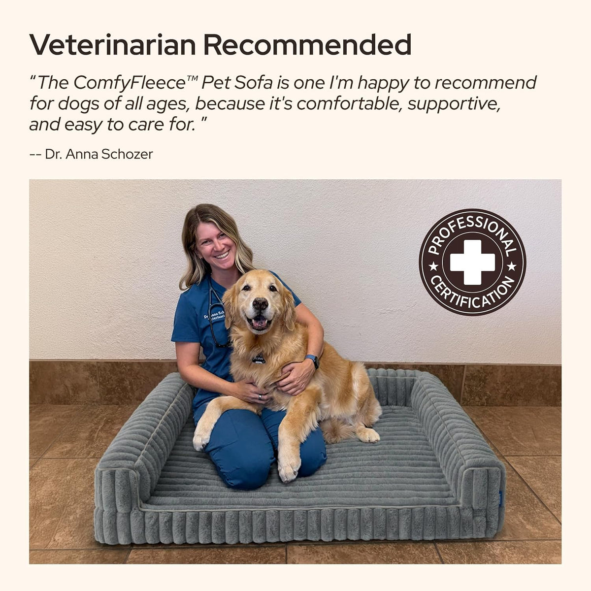 Bedsure ComfyFleece Memory Foam Orthopedic XL Dog Bed Washable 42" – Essentials for Dogs - Grey / 42.0"l X 30.0"w X 7"th - image 2