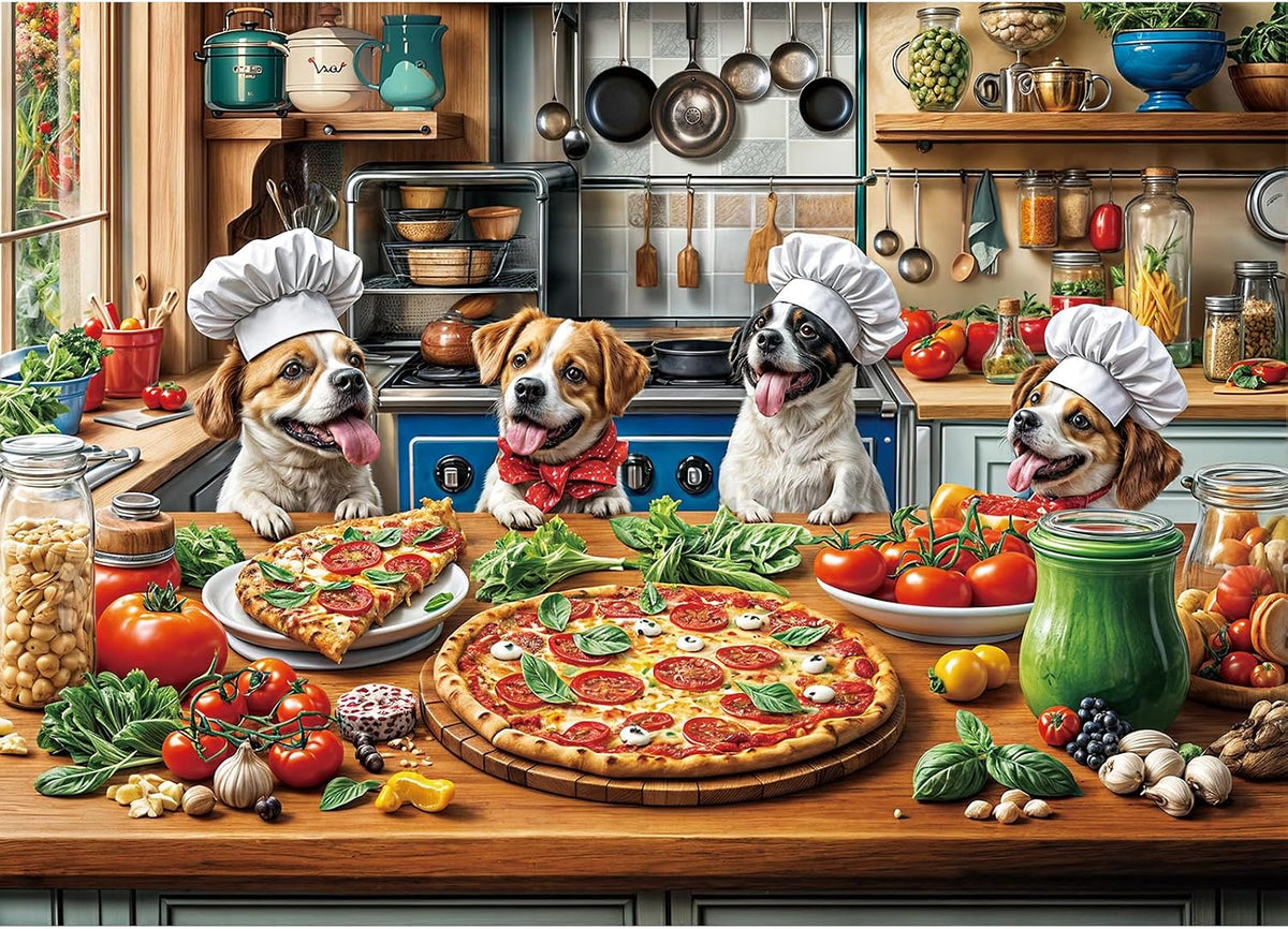 Funny Dog Pizza Jigsaw Puzzles, Food Kitchen - Funny Dog Pizza