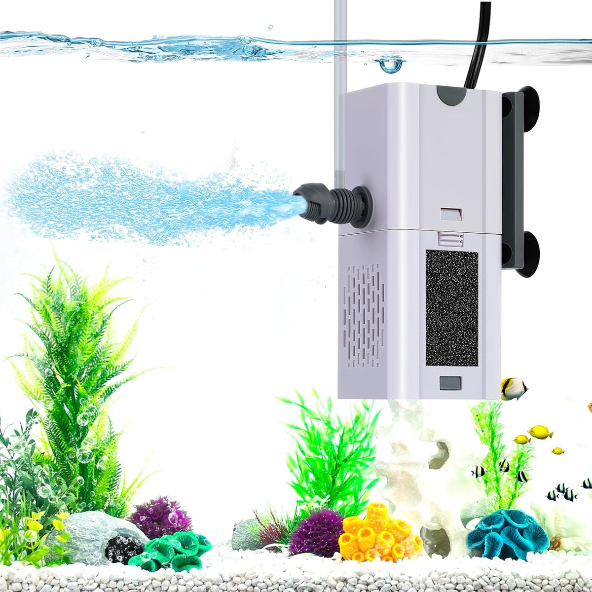 265 GPH 4-In-1 Aquarium Filter - 7 W-132 GPH