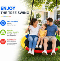 40 Inch Saucer Tree Swing for Kids Round Disc Circle Swingsets - 40inch | Rainbow - image 3