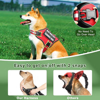 Service Dog Vest Harness and Leash Set+10 Patches - Large / Red - image 4