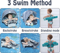 Mambobaby non-inflatable baby float with removable sun canopy and buoyant tail - view 12