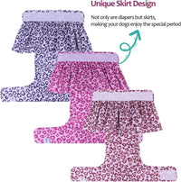 CuteBone Female Dog Diapers with Skirts 3 Pack Reusable Puppy Dresses - Leopard print 3pcs skirts / S - image 2