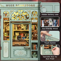 Fsolis Book Nook Kit Booknook Bookshop - Muse Bookstore - image 4