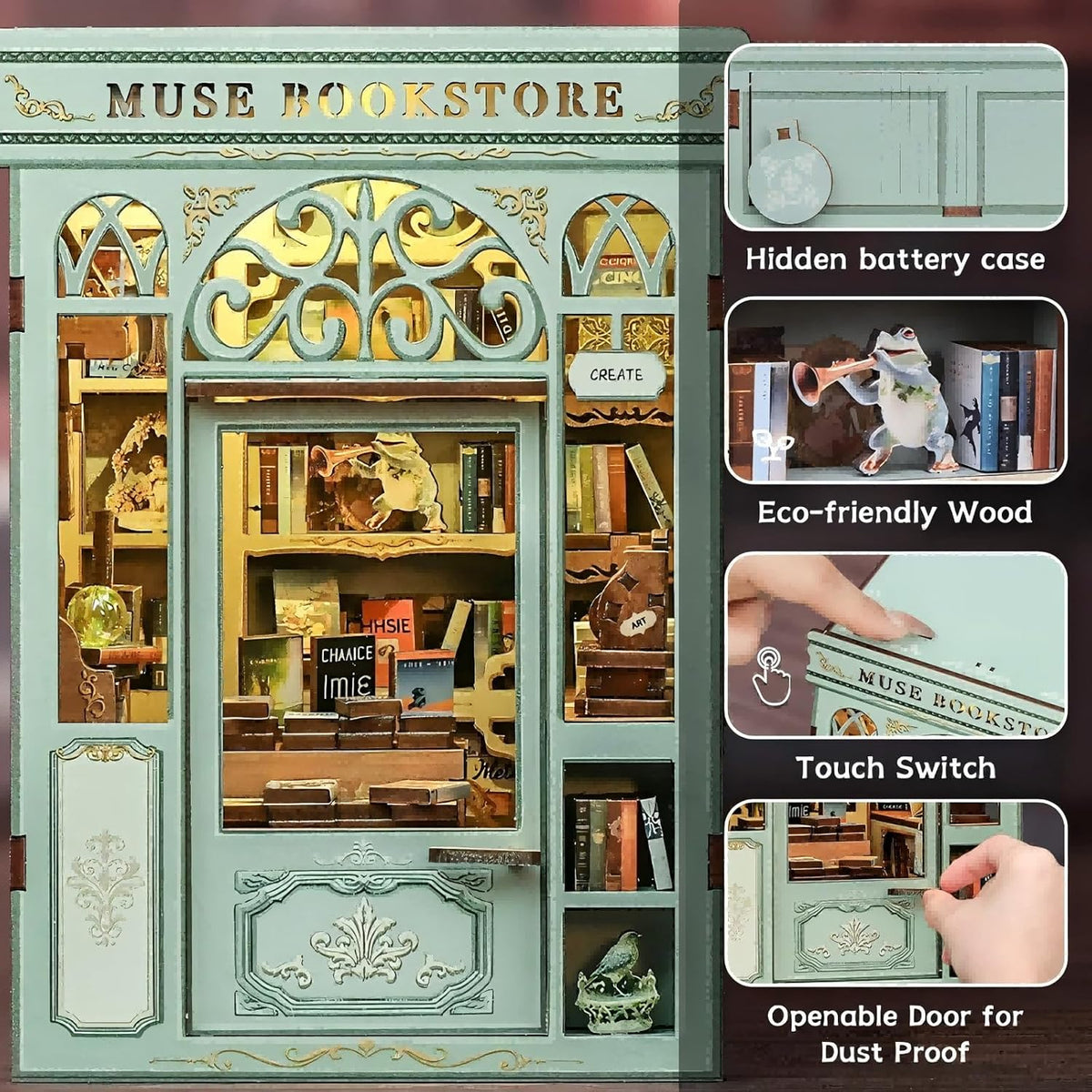 Fsolis Book Nook Kit Booknook Bookshop - Muse Bookstore - image 4