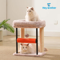 Hey-brother Cat Tree, Sturdy Tower with Sisal-Wrapped Columns - 18.9 inches / Muchroom - image 2