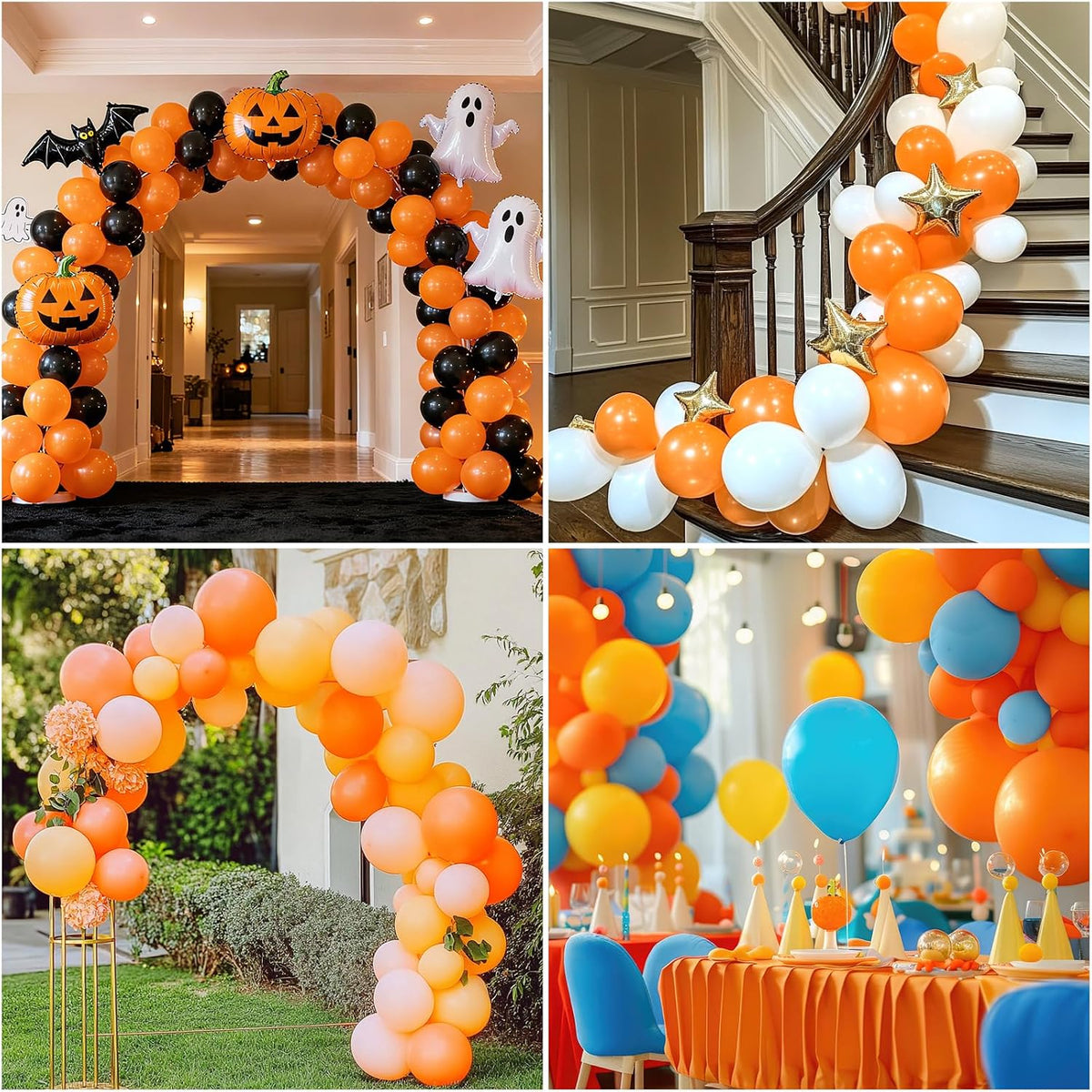 RUBFAC Gold Balloons Different Sizes Chrome Gold Balloon Arch Kit - Orange - image 4