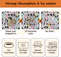 Pet Feeding Mat for Floors Cat Food Mat Waterproof Dog Food Mat - 30"L x 17"W / ColorfulDog - image 2