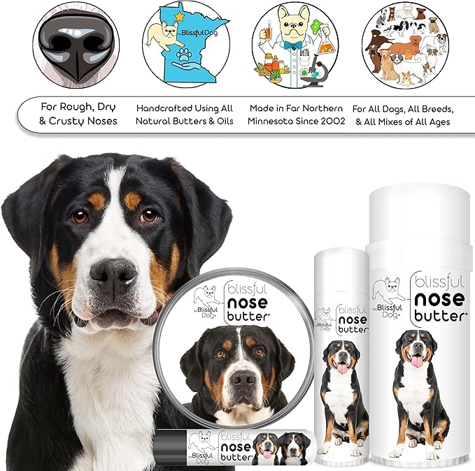 The Blissful Dog Greater Swiss Mountain Dog Unscented Nose Butter, 1-Ounce