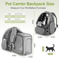 Expandable Cat Backpack,Cat Bubble Backpack Carrier for Carrying Cats, Pets and Small Dogs,Airline-Approved,Designed for Travel, Hiking, Walking,Car （Grey