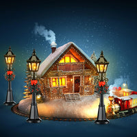 Mudder 12 Pcs Christmas Miniature Village Lamp Post Light - Simple / 8 - image 4