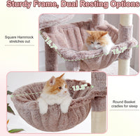 Heybly Cat Tree, 76-Inch Tall Heavy Duty Cat Tower for Big Cats HCT039G – Essentials for Cats - Rosy Brown / 76.8 inch - image 4