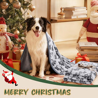Luciphia Fluffy Paw Print Dog Blanket Large/Medium/Small - Pcs2 Grey Paw / 41x31 inches - image 4