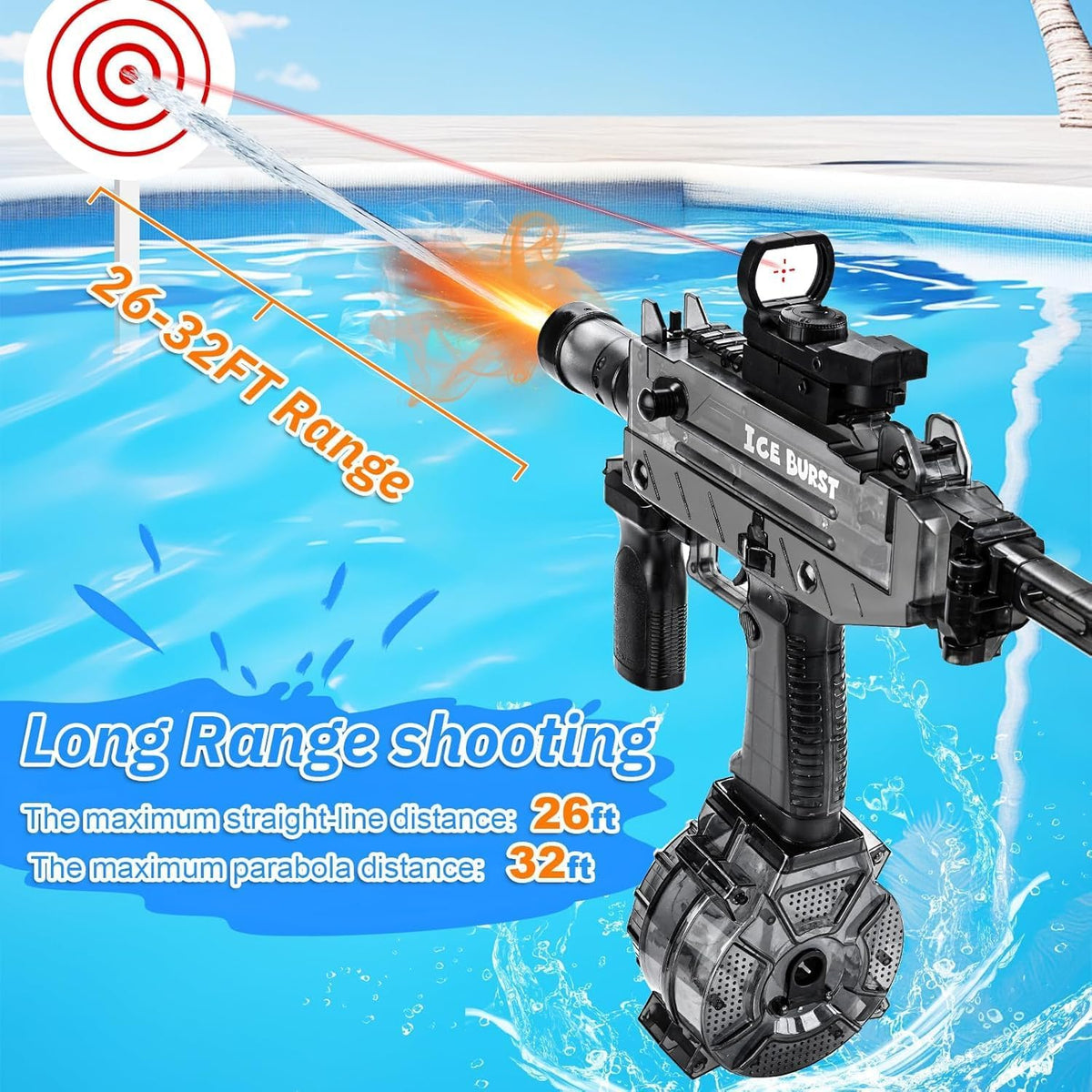 BESIBY electric water gun with transforming body, flashing lights and 400ML tank - view 32