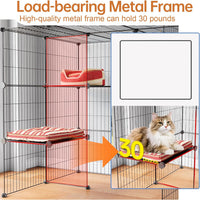 3-Tier Cat Cages Indoor Enclosure DIY Cat Playpen Catio Detachable - 35.4"L x 31.5"W x 35.4"H - image 3
