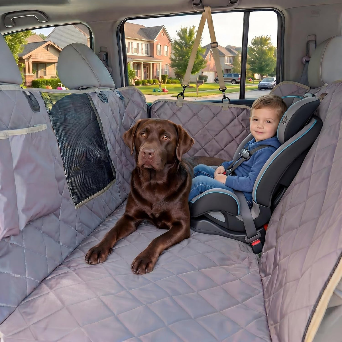 56"Wx60"L Dog Car Seat Cover for SUV & Truck - Standard / GRAY - image 3