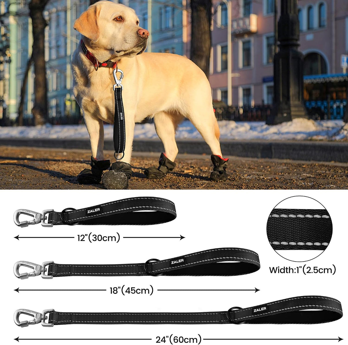 ZALER 1 ft short nylon traffic dog leash with padded neoprene handle - view 4