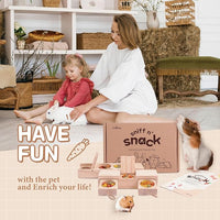 SoulThink® Interactive Wooden Pet Rabbit Toys - Sniff n' Snack Bunny Chew Toys for Rabbit Treats, Suited as Guinea Pig Toys, Hamster Toys for Boredom, Bunny Toys for Rabbits Keep Busy (2 Sets)