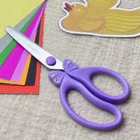 SLEMOON blunt tip kids scissors with pink glitter handle and rhinestone bow - view 4