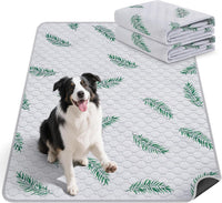 Washable Dog Pee Pads, Non-Slip Waterproof, Feather - Leaf Pattern / 32"x63"(Pack of 2)