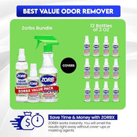 ZORBX Unscented Odor Eliminator for Strong Odor 16 Oz + 7.5 Oz + 2 Oz - Used in Hospitals & Healthcare Facilities - Advanced Formula, Fast-Acting Odor Remover Spray for Dog, Cat, House & Carpet