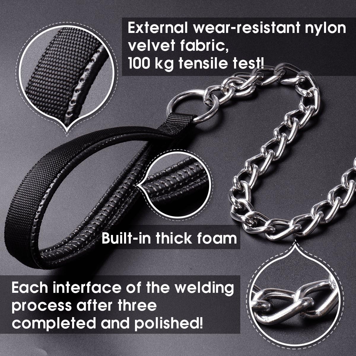 Heavy Duty Dog Chain Leash - 4 ft. x 5.0 mm (60-200 lbs.) - image 3