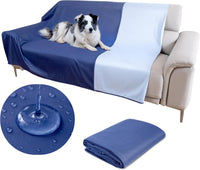 Thin Reversible Waterproof Protective Bed Cover, for Pets - King 96 x 100 inch / Blue - image 3
