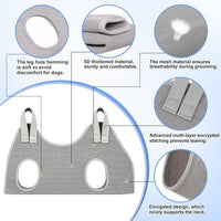 Dog Grooming Hammock Harness, Small Dog Groming Sling - XXXL (140 LB Max) Silver Grey 20-31in - image 3
