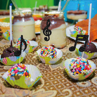 Gyufise 24Pcs Dance King Cupcake Toppers Glitter Jazz Dancers Happy - Light Black - image 4
