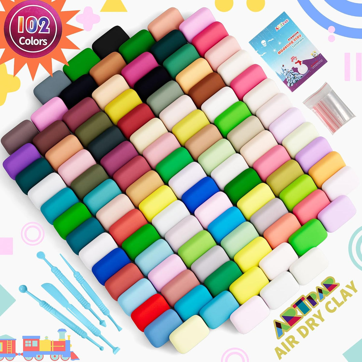 ARTPAR Air Dry Clay for Kids - 102 Colors - image 2