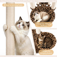 Globlazer 82in Extra Large Cat Tree Tower for Indoor Cats Large Adult - 82inch / Leopard Print - image 4