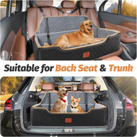 XIEEAOZEE Large Dog Car Seat for Pets Under 100 lbs - Black/Gray - image 2