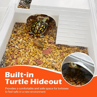 AZV Turtle Tank Habitat Kit,Aquatic Tortoise Enclosure Starter Aquarium with Multi-Function Area and Water Filter, Baby Adult Turtles Tub Complete House,Terrarium for Red Eared Slider Reptile Crab