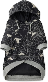 Rocky – The Orginal Lightweight Hooded TEE 100% Organic Cotton Dog Hoodie Pet Coat Sweater for Small, Medium, Large Dogs, Batty Black, Large