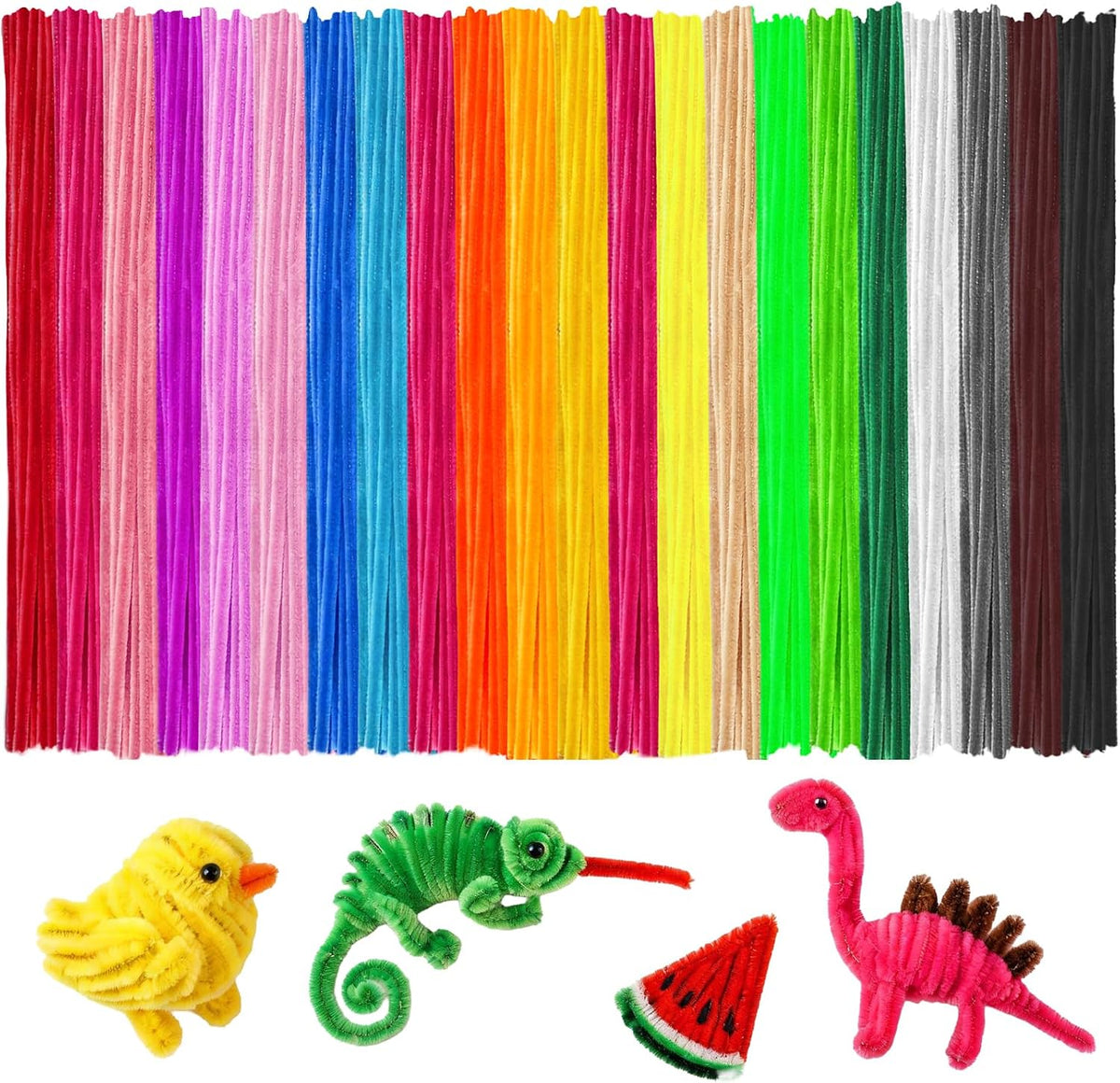 Black Pipe Cleaners for Crafts, Craft Supplies, Arts and Crafts - Multicolor