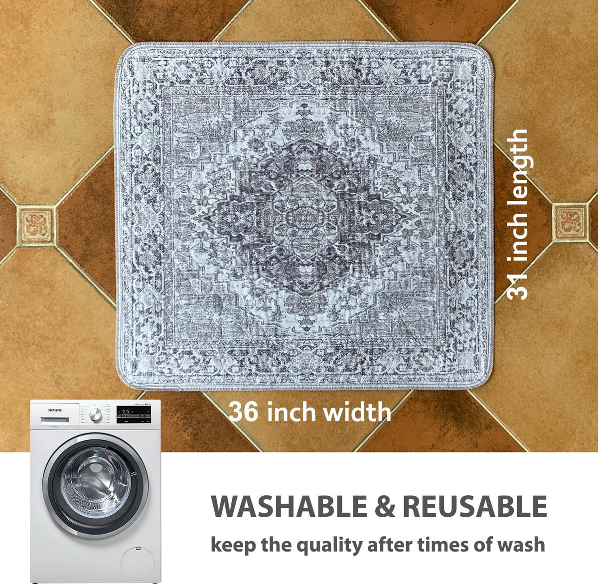 Washable Pee Pads for Dogs, Stylish - 31x36 Inch (Pack of 2) / Gray/Geo - image 2
